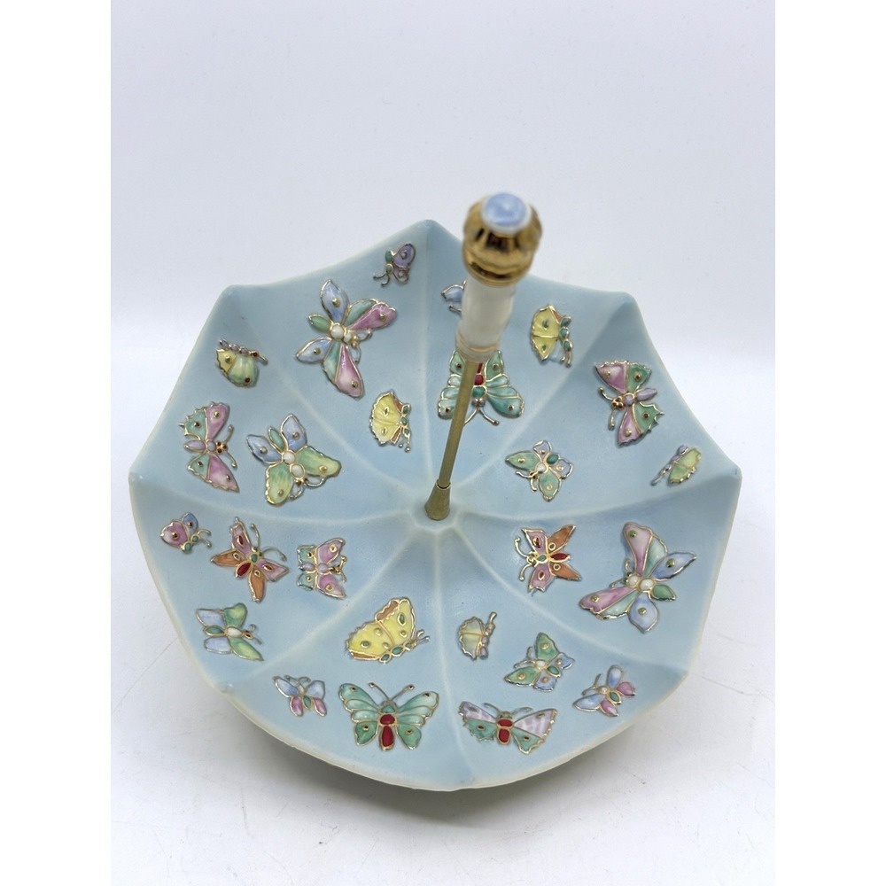 Lenox‎ Porcelain 24kg Trim Umbrella April Showers Butterflies Flowers Parvaneh - Picture 2 of 11